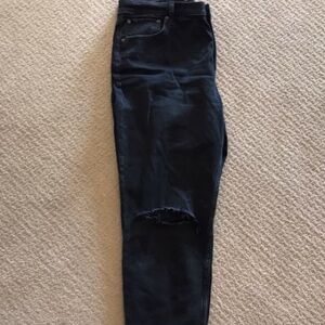 Abercrombie & Finch Black Distressed Jeans Curve love Mom Rise